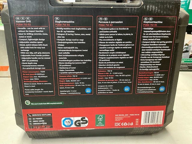 Parkside psbm 750 b3 boormachine - afbeelding 3 van  3