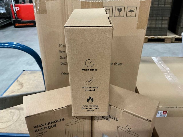 Part led candles h10/15xø7cm set/2 white rib wax (120x) - afbeelding 1 van  4