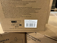 Part led candles h10/15xø7cm set/2 white rib wax (120x) - afbeelding 2 van  4