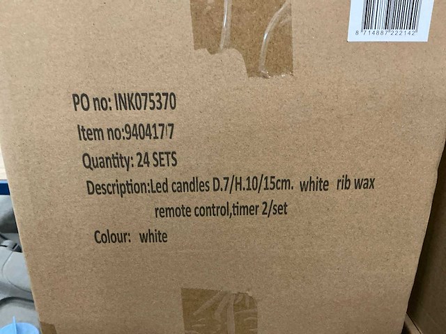 Part led candles h10/15xø7cm set/2 white rib wax (120x) - afbeelding 4 van  4