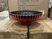 Parti pot laar plastic ribbed d24/h10cm red (120x) - afbeelding 1 van  5