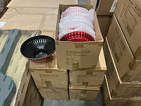 Parti pot laar plastic ribbed d24/h10cm red (120x) - afbeelding 4 van  5