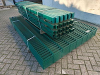 Partij 17x dubbelstaafs hekwerkpanelen 8 / 6 / 8 163 hoog met palen - afbeelding 3 van  9