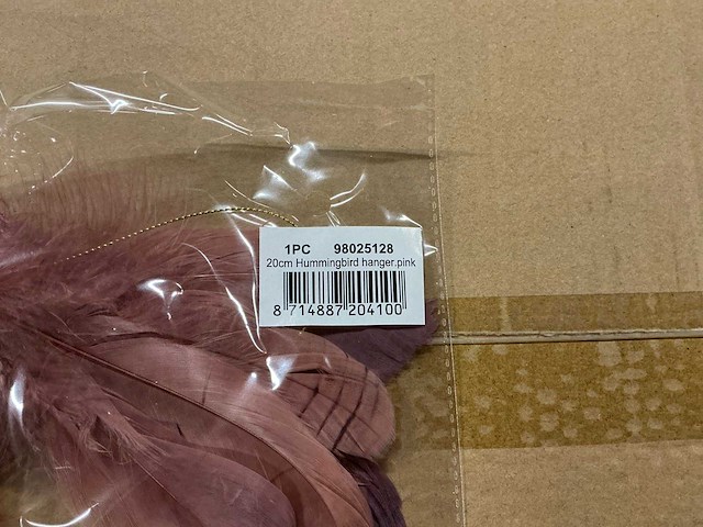 Partij 20cm hummingbird hanger pink (168x) - afbeelding 2 van  4