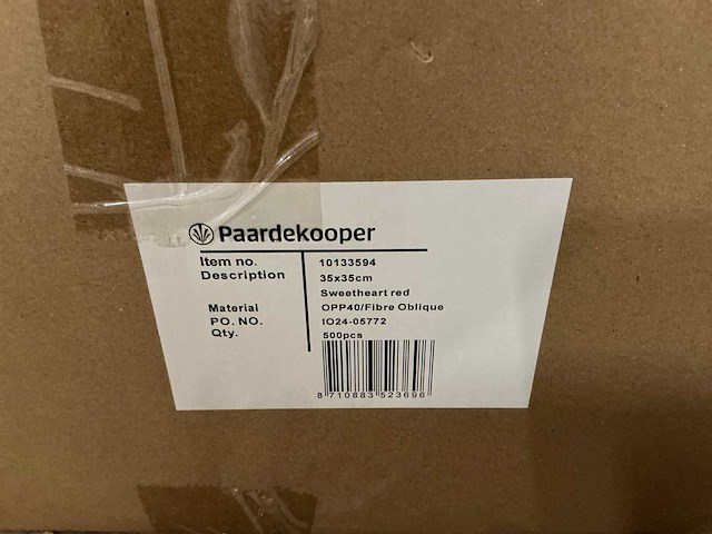 Partij 35x35cm sweetheard red opp40/fibre oblique (4500x) - afbeelding 5 van  5