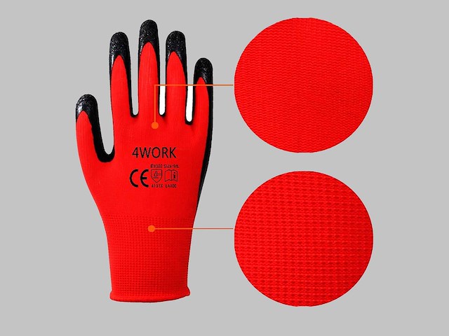 Partij 4-work werkhandschoenen maat 9, 10, 11 (60x doos á 240 paar) - afbeelding 4 van  4