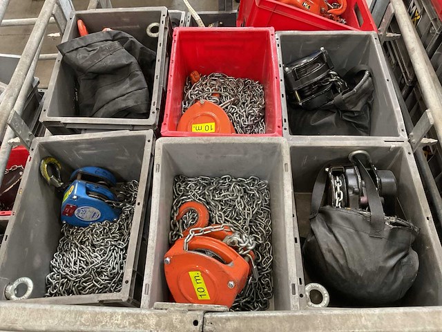 Partij 500kg kettingtakels met kettingzak, 69 stuks - afbeelding 3 van  4
