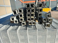 Partij 50x dubbelstaafs hekwerkpanelen gegalvaniseerd 183 hoog 8 / 6 / 8 - met palen 27x - afbeelding 3 van  11