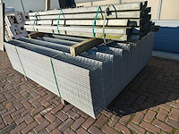 Partij 50x dubbelstaafs hekwerkpanelen gegalvaniseerd 183 hoog 8 / 6 / 8 - met palen 27x - afbeelding 5 van  11