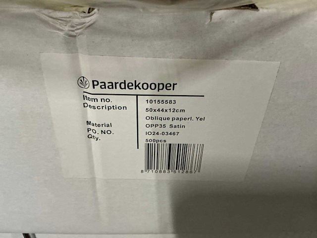 Partij 50x44x12cm oblique paperl. yellow opp35 satin (6500x) - afbeelding 5 van  5