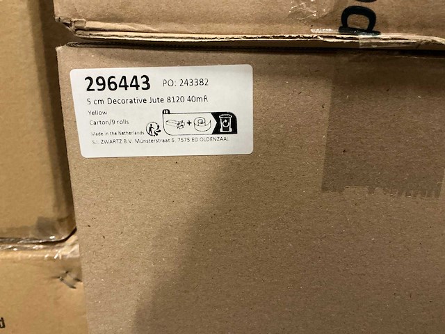 Partij 5cm decorative jute 8120 40mr yellow/green (36x) - afbeelding 5 van  5