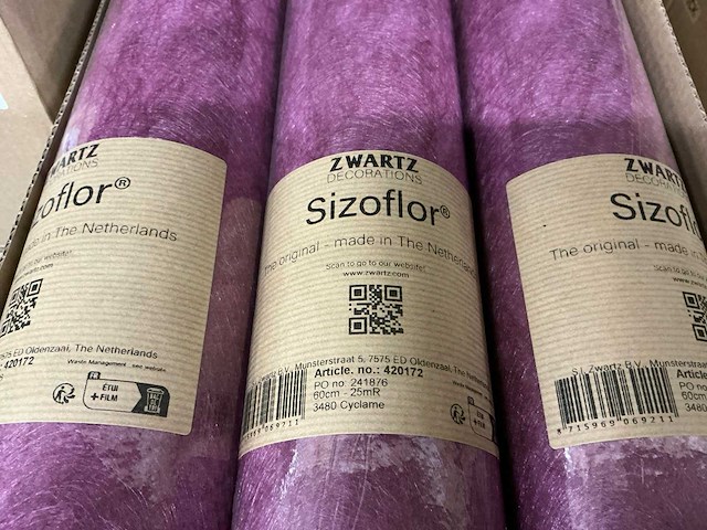 Partij 60cm sizoflor 3480 25mr cyclame (24x) - afbeelding 2 van  4