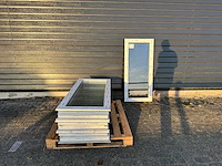 Partij 7 nieuwe kunststof kozijnen met dubbel glas – 497 x 1252 mm - afbeelding 2 van  6