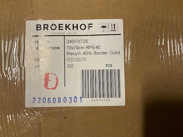 Partij 70x70cm rpe40 recy 40% border gold (10000x) - afbeelding 2 van  2