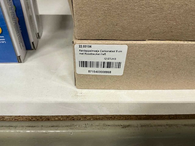 Partij aardappelmesjes carbon staal 8cm met roodbeuken heft (22x) - afbeelding 4 van  4