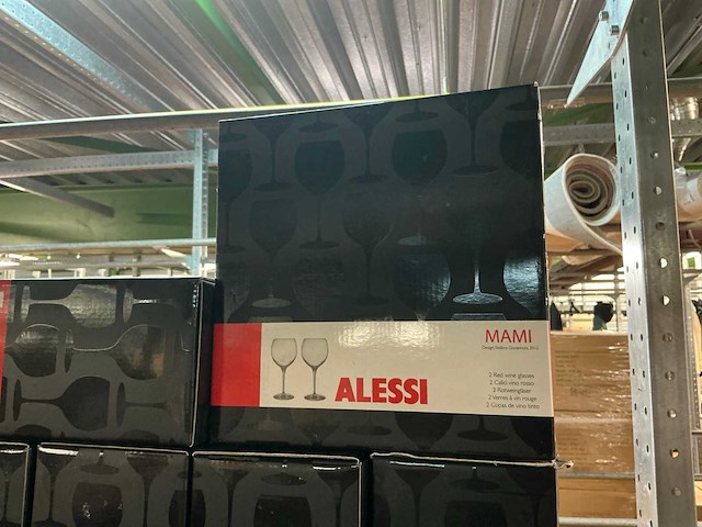 Partij alessi mami rode wijnglazen 2/per verpakking (25x) - afbeelding 1 van  3