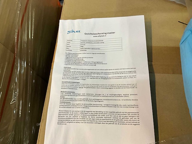 Partij allplast gezichtsbeschermings masker - afbeelding 5 van  8