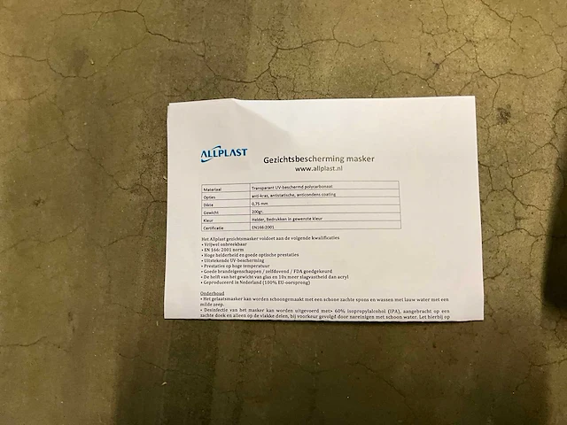 Partij allplast gezichtsbeschermings masker - afbeelding 4 van  6