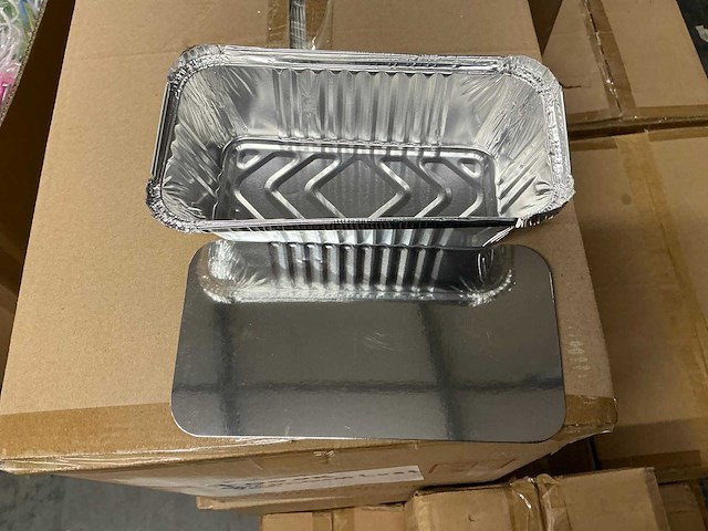 Partij aluminium loaf pans & container cardboard lid (12000x) - afbeelding 2 van  6