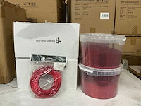 Partij aluminium wire red & glitters rood (44x) - afbeelding 1 van  6