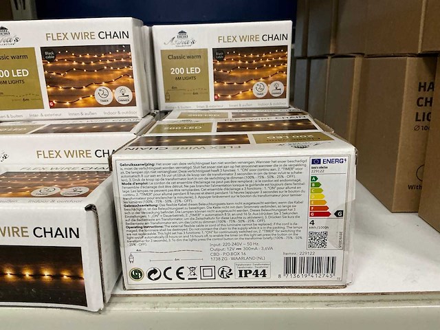 Partij anna’s collection flex wire chain classic warm 200led 6m lights (47x) - afbeelding 2 van  2