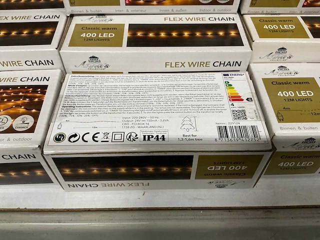 Partij anna’s collection flex wire chain classic warm 400 led 12m lights (41x) - afbeelding 2 van  2