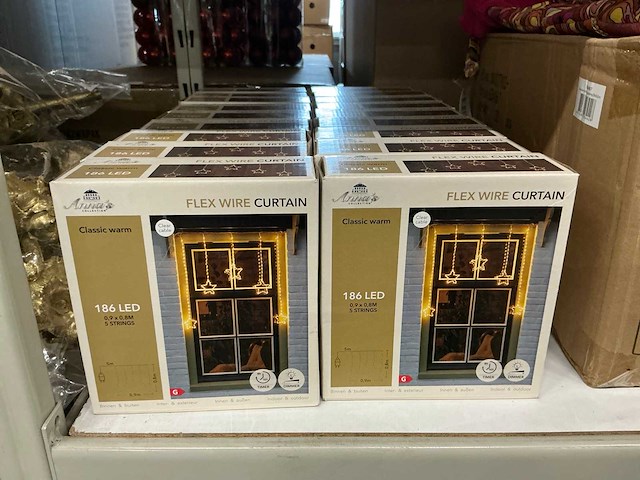 Partij anna’s collection flex wire curtain classic warm 186led (18x) - afbeelding 1 van  2