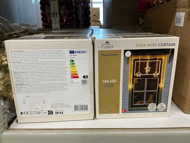 Partij anna’s collection flex wire curtain classic warm 186led (18x) - afbeelding 2 van  2