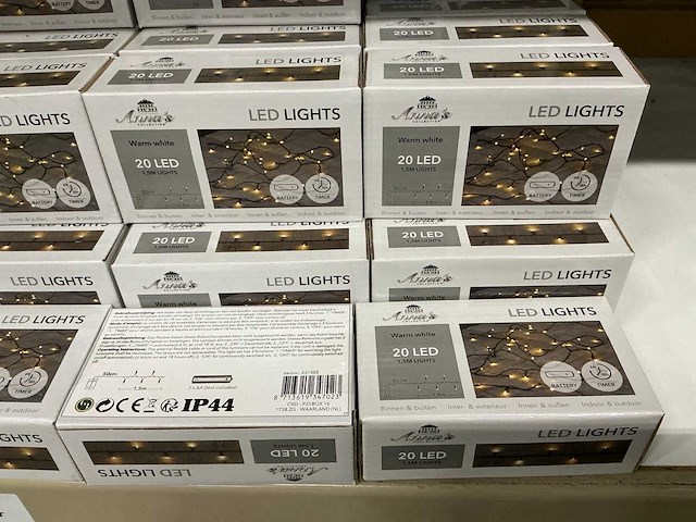 Partij anna’s collection led lights warm white 20 led 1,5m lights (80x) - afbeelding 2 van  2
