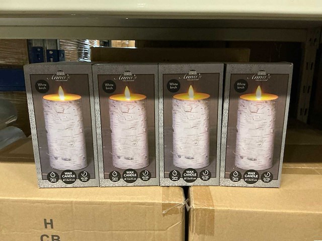 Partij anna’s collection wax candle white birch ø7,5x15cm (72x) - afbeelding 1 van  4