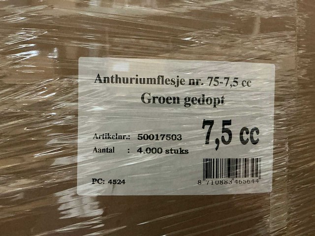Partij anthuriumflesjes nr. 75-7,5cc groen gedopt (68000x) - afbeelding 3 van  3