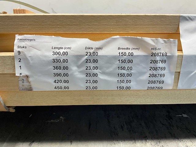 Partij ayous planken - 300-450x15x2,3 cm - afbeelding 9 van  9