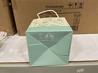 Partij bag botany white kraft 12x12xh12cm green white kraft (1600x) - afbeelding 3 van  8