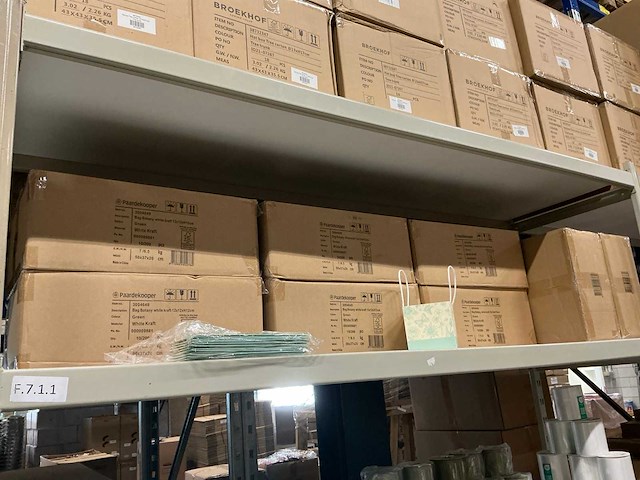 Partij bag botany white kraft 12x12xh12cm green white kraft (1600x) - afbeelding 7 van  8