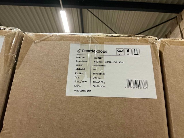 Partij bag clear 24/10x10/8x36cm koord lichtgroen (9600x) - afbeelding 4 van  4