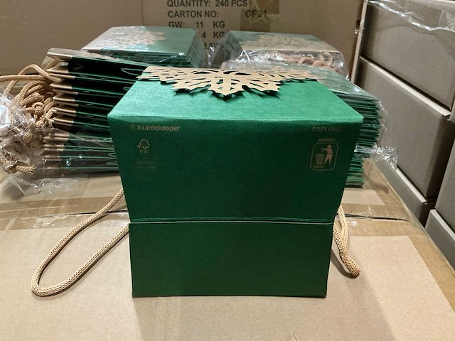 Partij bag crozy fall green 12.5x12.5x12.5cm (4080x) - afbeelding 3 van  6