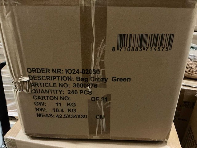 Partij bag crozy fall green 12.5x12.5x12.5cm (4080x) - afbeelding 5 van  6