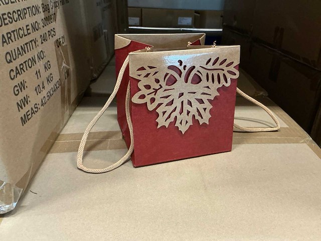 Partij bag crozy fall red 12,5x12,5x12,5cm (4270x) - afbeelding 1 van  5
