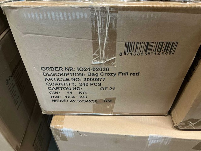 Partij bag crozy fall red 12,5x12,5x12,5cm (4270x) - afbeelding 5 van  5
