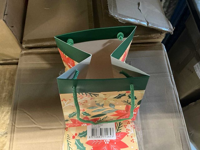 Partij bag floral christmas creme (1920x) - afbeelding 3 van  6