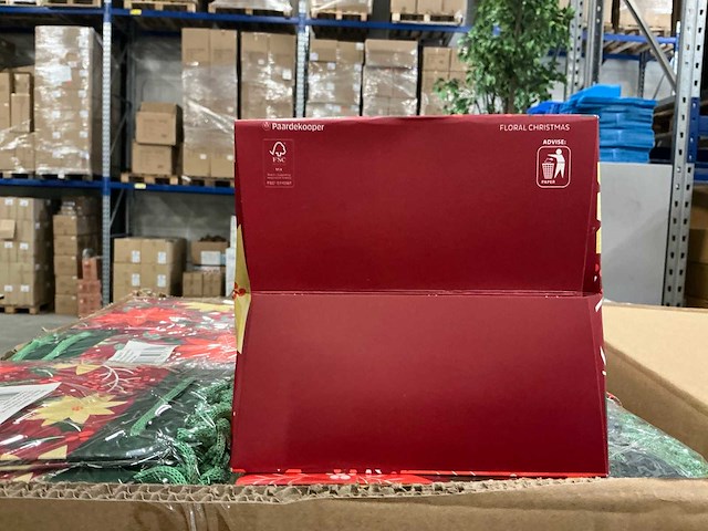 Partij bag floral christmas red 12/12x15/15x18cm (2400x) - afbeelding 4 van  7