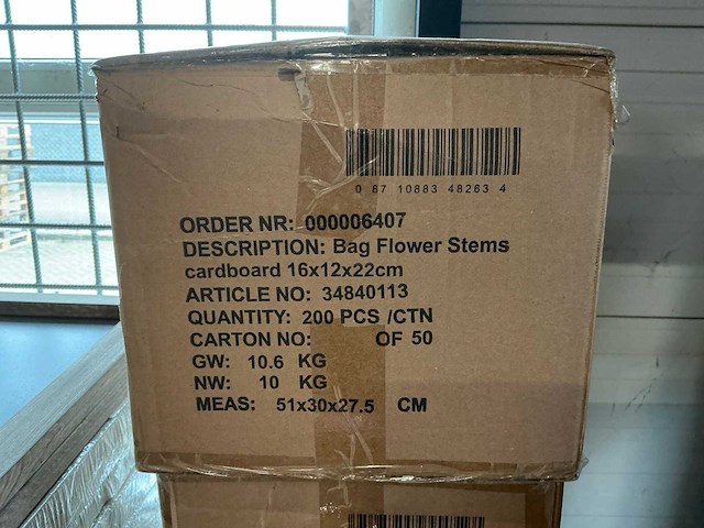 Partij bag flower stems cardboard 16x12x22cm (2100x) - afbeelding 4 van  4