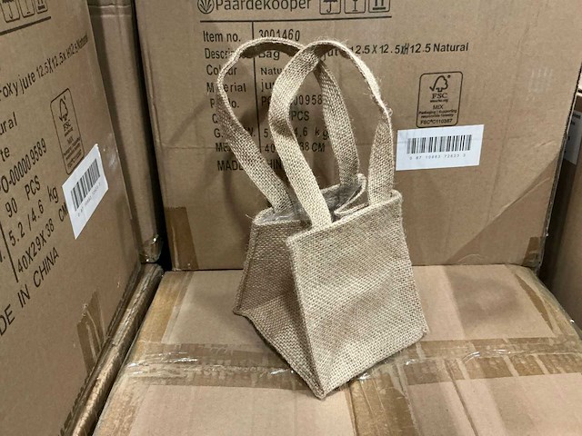 Partij bag foxy jute 12,5x12,5xh12,5cm natural (2070x) - afbeelding 4 van  5