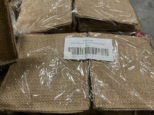 Partij bag foxy jute 12,5x12,5xh12,5cm red (1800x) - afbeelding 6 van  6