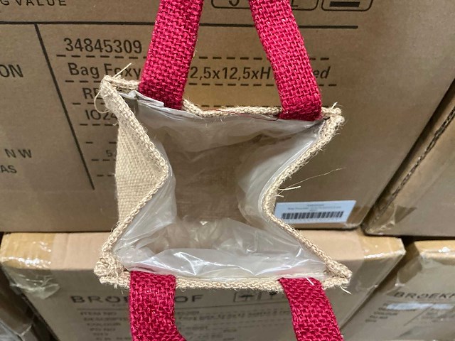 Partij bag foxy jute 12,5x12,5xh12,5cm red (1890x) - afbeelding 2 van  5