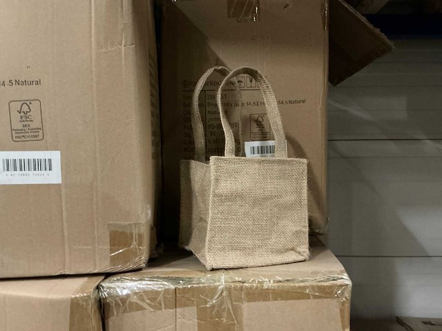Partij bag foxy jute 14,5x14,5xh14,5cm (2070x) - afbeelding 1 van  5