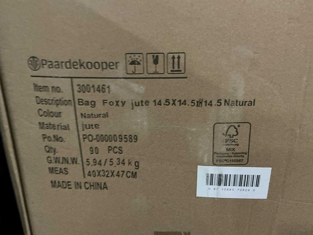 Partij bag foxy jute 14,5x14,5xh14,5cm (2070x) - afbeelding 5 van  5