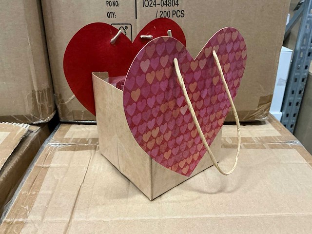 Partij bag gift full love 12,5x12,5x12,5cm red (2000x) - afbeelding 2 van  7