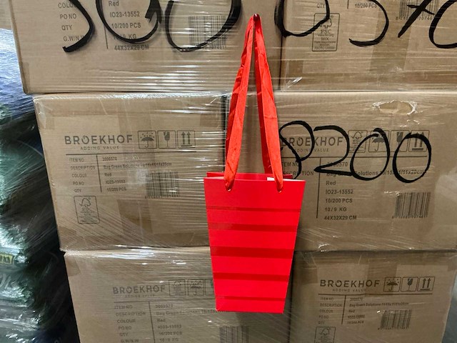 Partij bag green solutions 15/15x11/11x20cm red (8200x) - afbeelding 1 van  6