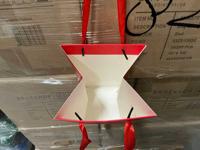 Partij bag green solutions 15/15x11/11x20cm red (8200x) - afbeelding 2 van  6